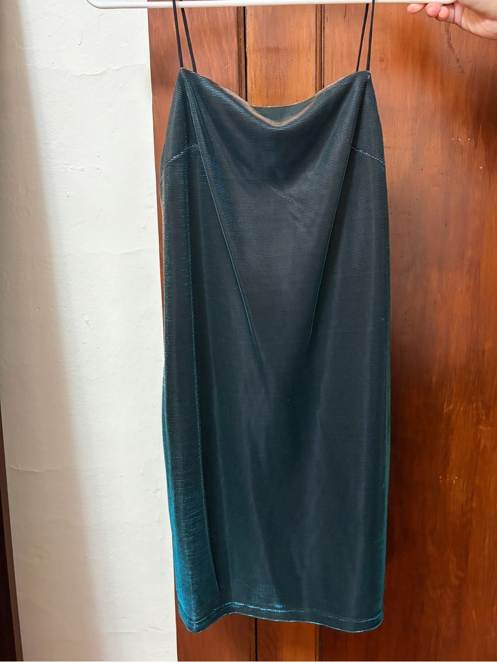 Topshop Iridescent Green/Blue Mini Dress